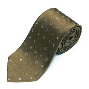 BORRELLI NAPOLI Bronze Geometric Sqare Diamond Outline  Men's Silk Neck Tie